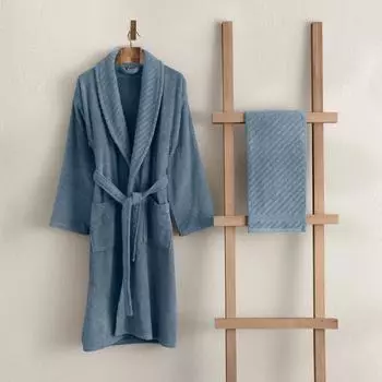 Комплект банных халатов Likya, 1 хлопковый халат и 1 полотенце, полотенце с капюшоном, мягкое хлопковое полотенце, халат из турецкого хлопка, халат из органического хлопка