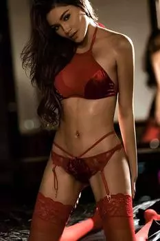 Комплект бархатных сексуальных подвязок Merry See, красный