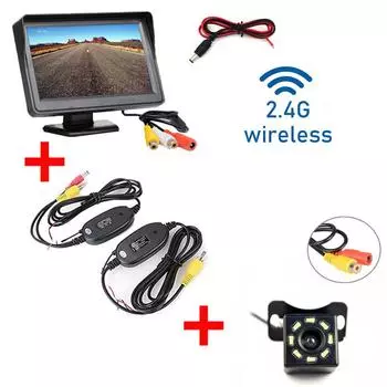 Комплект беспроводного видеопередатчика и приемника 2.4G для камеры заднего вида автомобиля