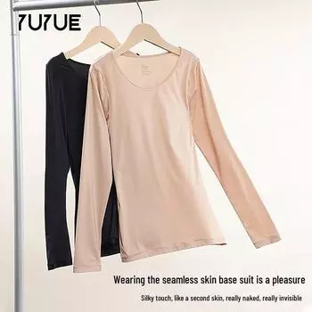 Комплект бесшовного базового белья Yuyue 2024 Winter - Верх и низ One size/F suitable for 90-140 catties чёрный