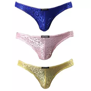 Комплект бикини из 3 трусиков бикини нижнее белье шорты бикини сексуальное нижнее белье сексуальное нижнее белье леопардовый принт животное низкая талия [MOMONGA] мужские мужские мужские Т-образный вырез