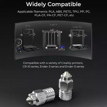 Комплект биметаллических насадок Creality высокого класса, 8 шт., биметаллический материал, высокая термостойкость и серый