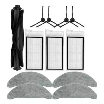 Комплект боковой щетки, основная щетка для Xiaomi RoidMi EVE Plus SDJ01RM, детали для подметальной машины, мешок для пыли, тряпка для швабры, аксессуары для пылесоса темные хаки
