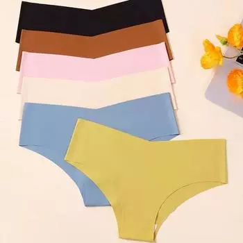 Комплект больших размеров женские нейлоновые трусы женские дышащие трусики для девочек интимное нижнее белье сексуальное с низкой талией весна S чёрный