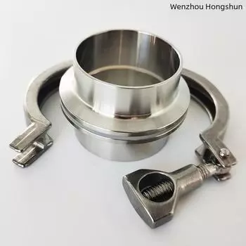 Комплект быстросъемных зажимов из нержавеющей стали Hongshun 304 38 chuck 50.5 (clamp + 2 joints + silicone pad)