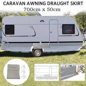 Комплект чехлов для колесных арок для автодома Caravan, юбка-тент с присосками 150x50cm серый