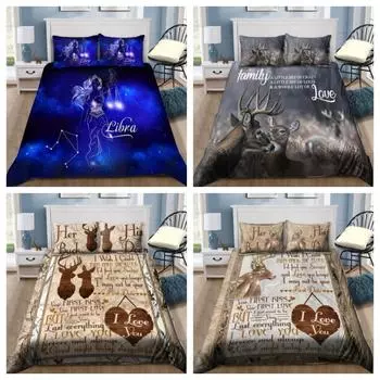 Комплект чехлов для одеял Tmarc Tee Deer Lovers: Романтический комплект постельного белья. Текстиль для дома Single 135x200cm