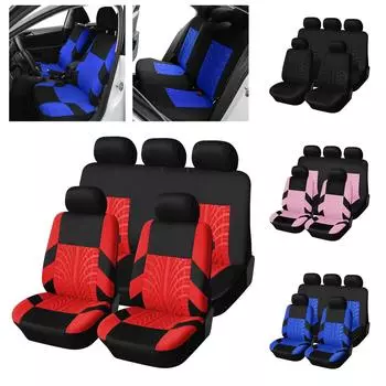 Комплект чехлов на автомобильные сиденья из 5 предметов с рисунком шин, универсальный защитный чехол для автомобильных сидений, подходит для большинства автомобильных сидений Universal
