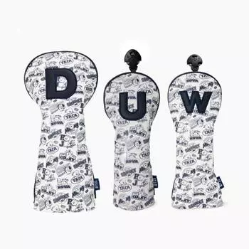 Комплект чехлов на голову для гольфа Line Friends BT21 с синим узором и отверстиями