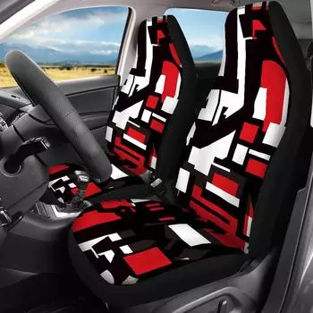 Комплект чехлов на подушки сиденья автомобиля с геометрическим узором — передние и задние, 4 шт., настраиваемые YSFH2070F9-1