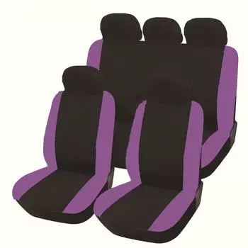 Комплект чехлов на сиденья автомобиля унисекс, индивидуальный пошив, плоская панель, 5 мест, комплект из 9 предметов чёрный/красный
