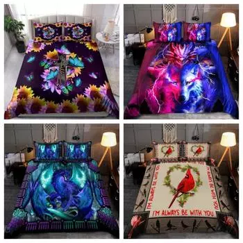 Комплект чехлов Tmarc Tee I’m Always Be with You Cardinal, чехол для постельного белья Single 135x200cm