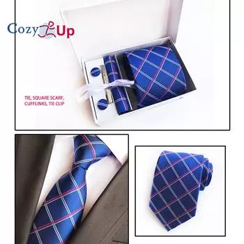 Комплект Cosy Up из 6 предметов, мужские галстуки с узором пейсли, включая галстук, квадратный шарф, манжеты, зажим для галстука, подарочная коробка