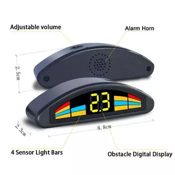 Комплект датчиков парковки QXNY Car 4 Parktronic Reversing Backback Radar Recoil Auto Detector Backdrive Assistance Voice Buzzer Automobile серебряный