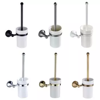 Комплект держателей для туалетной щетки из бронзы, античный хром, золото, черный, серый, белый, керамическая чашка, комплект полок для туалетной щетки, латунная фурнитура для ванной комнаты