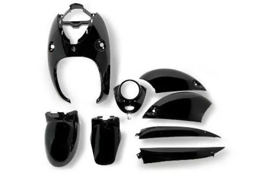 Комплект деталей для велосипеда, центральный внешний комплект из 8 предметов, черный, черный кожух, окрашенный, оригинальный, тип 4st Vino Yamaha 4 Cycle VINO 3107 SA26J/SA37J чёрный