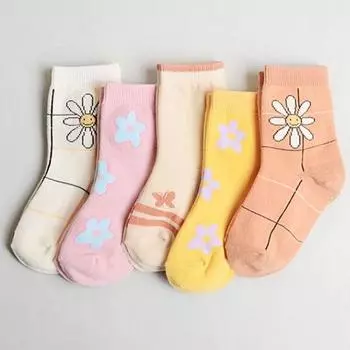 Комплект детских носков Kkomji P Daisy Socks длиной 5 футов, популярный персонаж в Корее