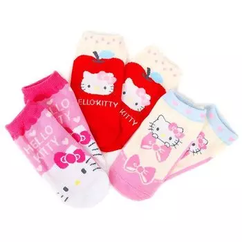 Комплект детских носков Sanrio Hello Kitty, 3 пары (лента) 8-10см