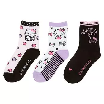 Комплект детских носков Sanrio Hello Kitty, 3 пары (Сердце) 16-18см 283053