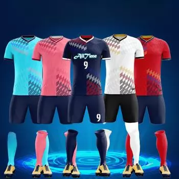 Комплект детского футбольного трикотажа. Мужской и женский футбольный трикотаж с короткими рукавами. Студенческий тренировочный трикотаж. 4XS белый