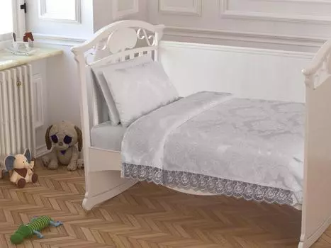 Комплект детского пике с французским гипюром Dowry World - кремовый