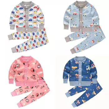 Комплект детской одежды для новорожденных мальчиков и девочек, теплый вязаный кардиган, комплект из 2 предметов 70