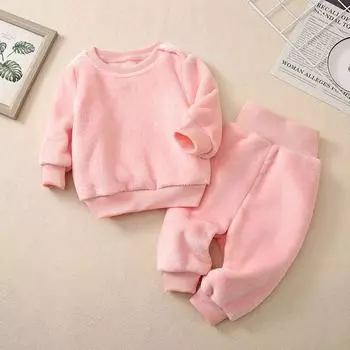 Комплект детской одежды из 2 предметов: толстовки и повседневные брюки 73cm зелёный