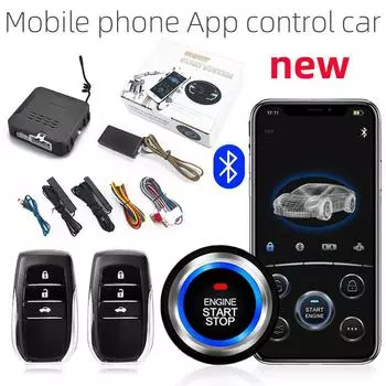Комплект дистанционного запуска и остановки автомобиля Bluetooth Мобильный телефон Приложение Управление двигателем Зажигание Открытие багажника PKE Бесключевой доступ Автомобильная сигнализация