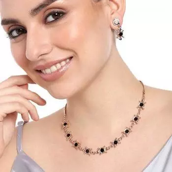 Комплект дизайнерского ожерелья Estele из розового золота с геометрическим узором для женщин