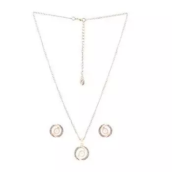 Комплект дизайнерского ожерелья Estele из розового золота с цирконами и жемчугом для женщин