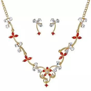 Комплект дизайнерского позолоченного женского ожерелья Gehna by Estele для женщин