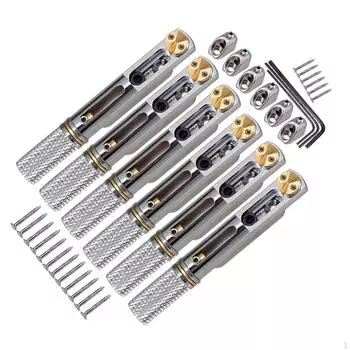 Комплект для 6-струнной гитары с гайкой и ключом, сменный инструмент для модернизации электрогитары Black