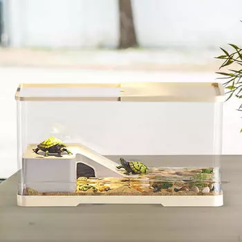 Комплект для аквариума с водной черепахой, местом для загара и укрытием M