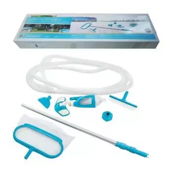 Комплект для чистки и обслуживания бассейна класса люкс, пылесос, сетчатый скиммер, включая настенные щетки, насадки для бассейна One Size синий