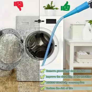 Комплект для чистки вентиляционного отверстия сушилки Вакуумная насадка Гибкий пылесос для удаления ворса с направляющей проволокой Шланг для чистки сетки сушилки