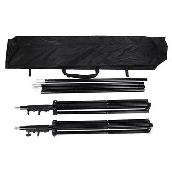 Комплект для фотостудии, подставка для фона с сумкой для хранения, черно-белые нетканые фоны и мини-зажимы 1.6m by 3m