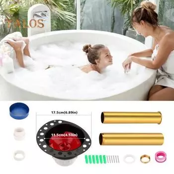 Комплект для грубой трубы для отдельно стоящей ванны с адаптером из ПВХ, латунные концы труб, защелкивающиеся контрольные колпачки, комплект для грубой ванны с шлаком чёрный