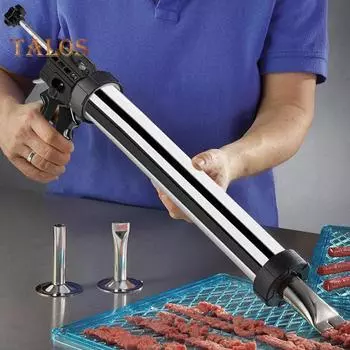 Комплект для изготовления сосисок из нержавеющей стали, профессиональный аппарат для вяленого мяса, для фарша, большой емкости, с толкателем для мяса, щетками, машина для изготовления сосисок 1 Set