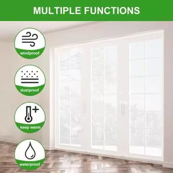 Комплект для изоляции окон. Изоляционная пленка для помещений. Прозрачная, устойчивая к разрыву. Простая установка. Утепляющее оконное покрытие. Полиэтиленовая изоляционная пленка. 40cm