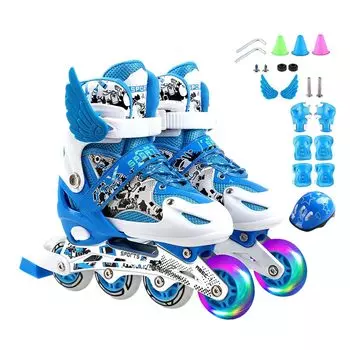 Комплект для катания на роликовых коньках с накладкой, обувь для роликовых коньков, комплект защиты для роликовых коньков для начинающих, для мужчин и женщин, прочный, дышащий, безопасный, тихий