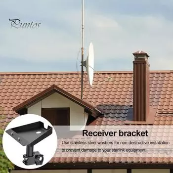 Комплект для крепления лестницы для автофургона, крепление на стойку багажника Starlink Gen 3, металлический кронштейн для стойки автофургона, яхты, для горизонтальной перекладины 0,8–1,17 дюйма чёрный