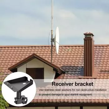 Комплект для крепления лестницы Yousheng RV для багажника на крышу Starlink Gen 3, крепление на столб для крепления на столбе RV, металлический кронштейн для яхты для горизонтальной перекладины 0,8–1,17 дюйма чёрный