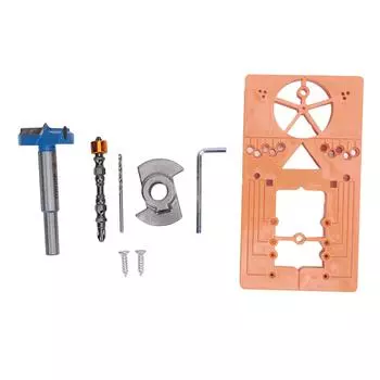 Комплект для крепления петель, скрытый регулируемый шаблон для сверления металла для двери шкафа, 35 мм для деревообработки