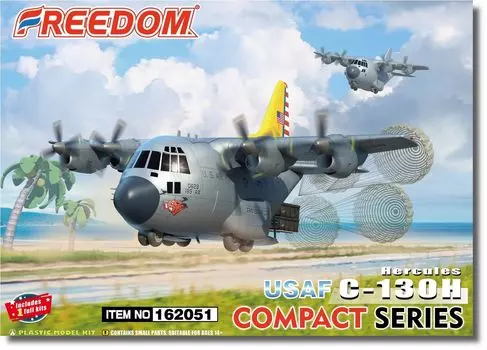 Комплект для моделирования Freedom Compact Series Американский тактический транспортный самолет Пластиковая модель FRE162051 Немасштабная модель C-130H