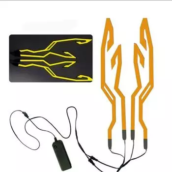 Комплект для модификации мотоциклетного шлема с холодным светом, мигающая полоса, светящаяся наклейка на мотоцикл, светодиодные ночные огни для езды, декор для мотоциклетного шлема синий