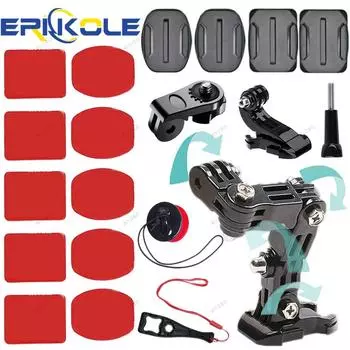 Комплект для мотоциклетного шлема для экшн-камеры GoPro Hero 13 12 11 10 9, крепление на подбородок шлема для Go Pro Insta360, комплект аксессуаров DJI Osmo