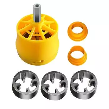 Комплект для нарезания резьбы на трубах из ПВХ с плашками 1/2 дюйма и 3/4 дюйма, резьбонарезной станок для труб, устройство для нарезания пластиковой резьбы, электрический резьбонарезной станок