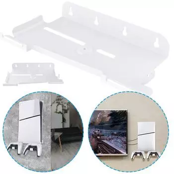 Комплект для настенного крепления, подставка-основание с держателем контроллера, настенная подставка для PS5 Slim Digital Edition и Disc Edition белый