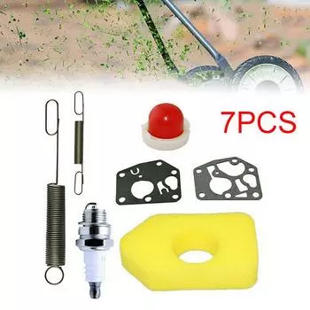 Комплект для обслуживания газонокосилки, 7 шт., подходит для двигателей Briggs & Stratton Classic и Sprint жёлтый/красный