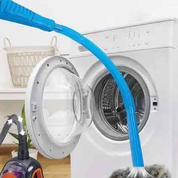 Комплект для очистки вентиляционных отверстий сушильной машины. Вакуумная насадка для ворса сушильной машины. Универсальная простая установка. Инструмент для очистки вентиляционных отверстий сушильной машины. Вакуумный шланг для удаления ворса. синий